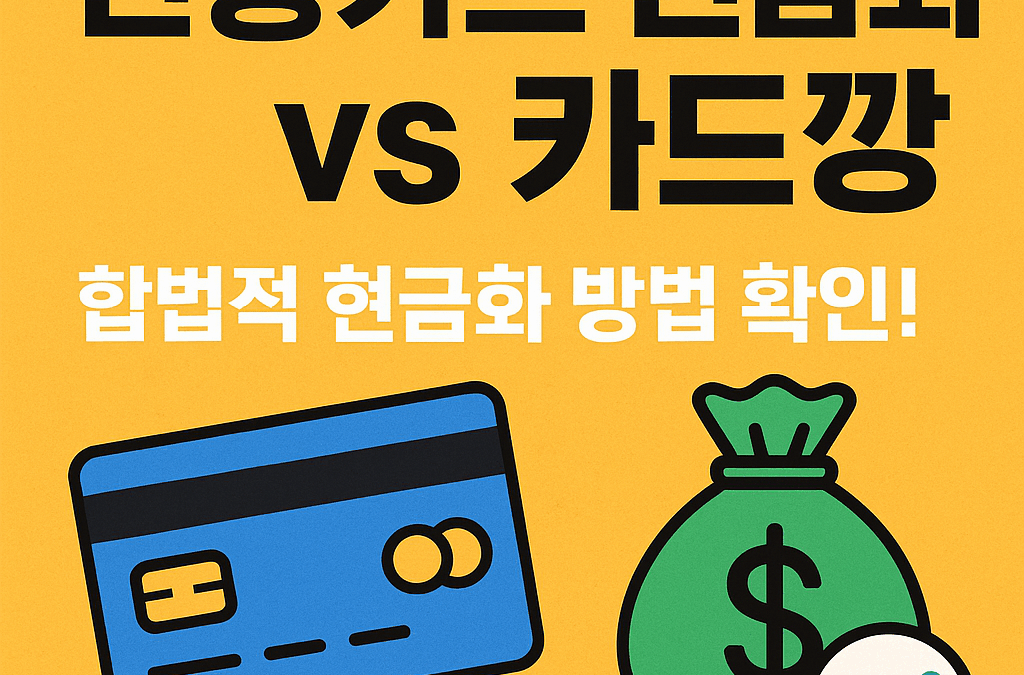신용카드 현금화와 카드깡, 차이점과 합법적인 방법은?