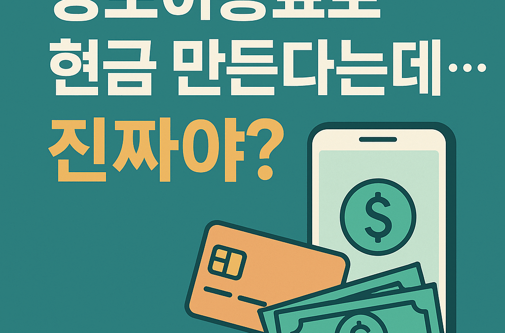 정보이용료로 현금 만든다는데… 진짜야?