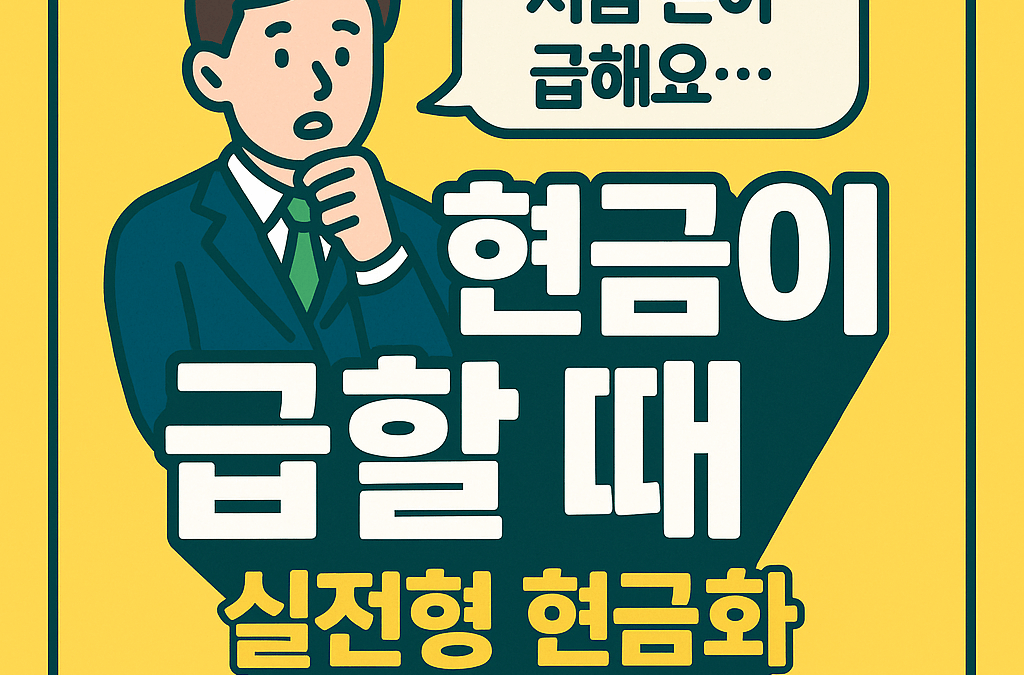 지금 돈이 급해요… 바로 현금 만들 수 있는 방법 없을까요?